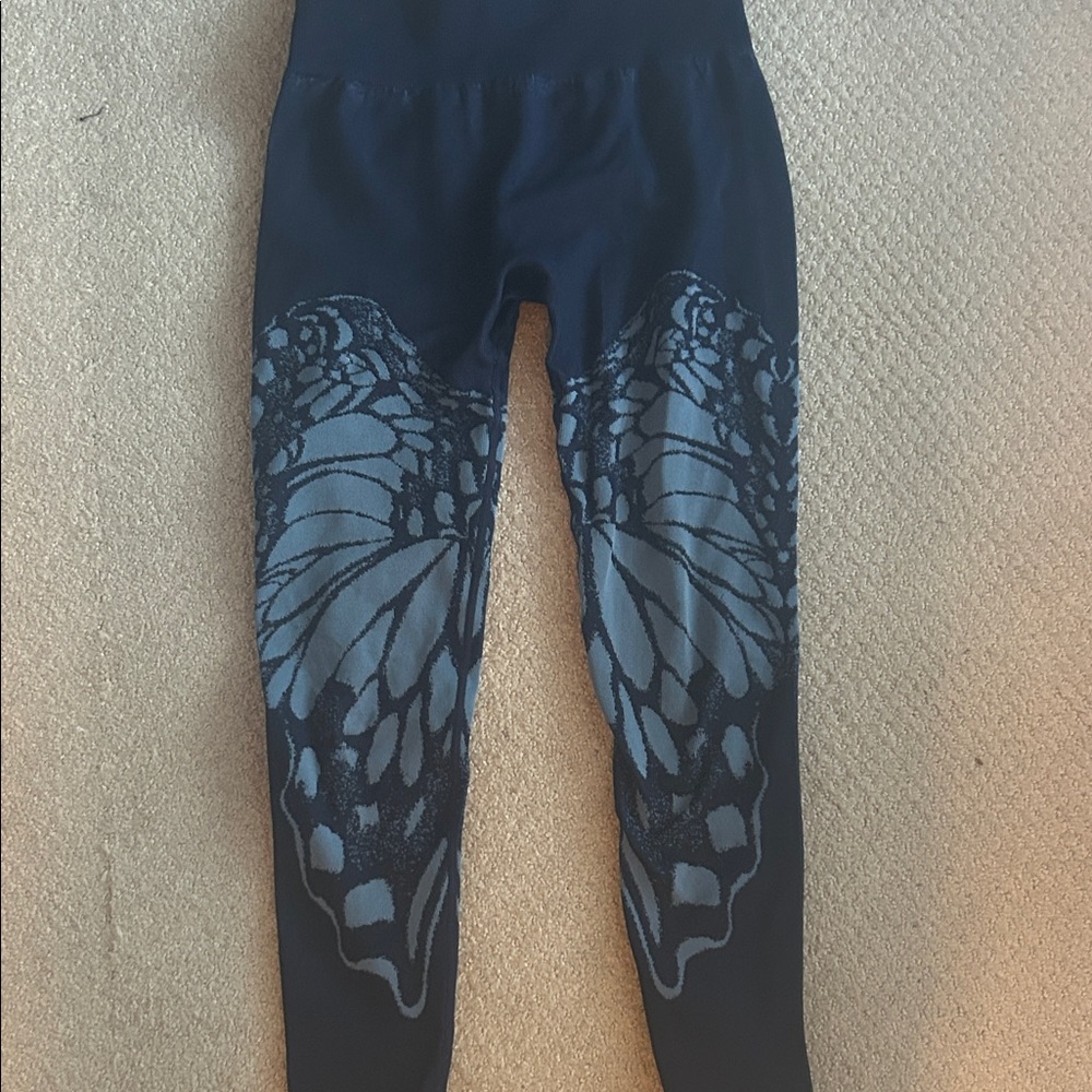 Fabletics  Blue Butterfly Print Womens Leggings
